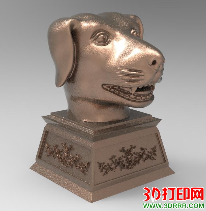 圆明园十二生肖兽首-狗3D打印模型